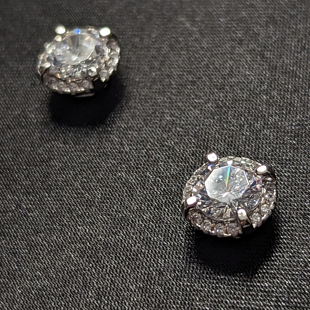 Primrose Cubic Zirconia & Sterling Silver Halo Stud Earrings